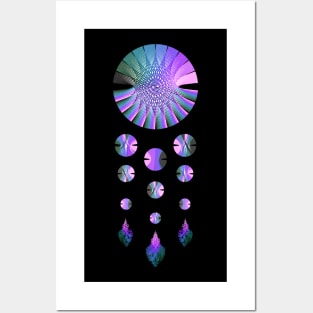 Dream Catcher | Nebula Graphs Pink Blue Green (Black) Posters and Art